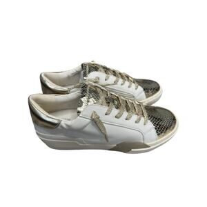NEW DV Dolce Vita Sneakers Big Girls Size 5 Gold Metallic Snakeskin Neutral